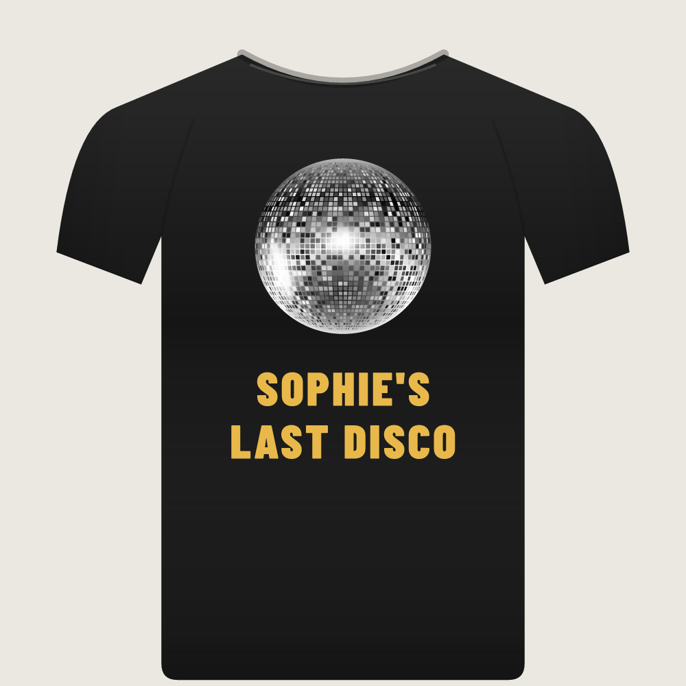 Disco Ball hen do t-shirt, front