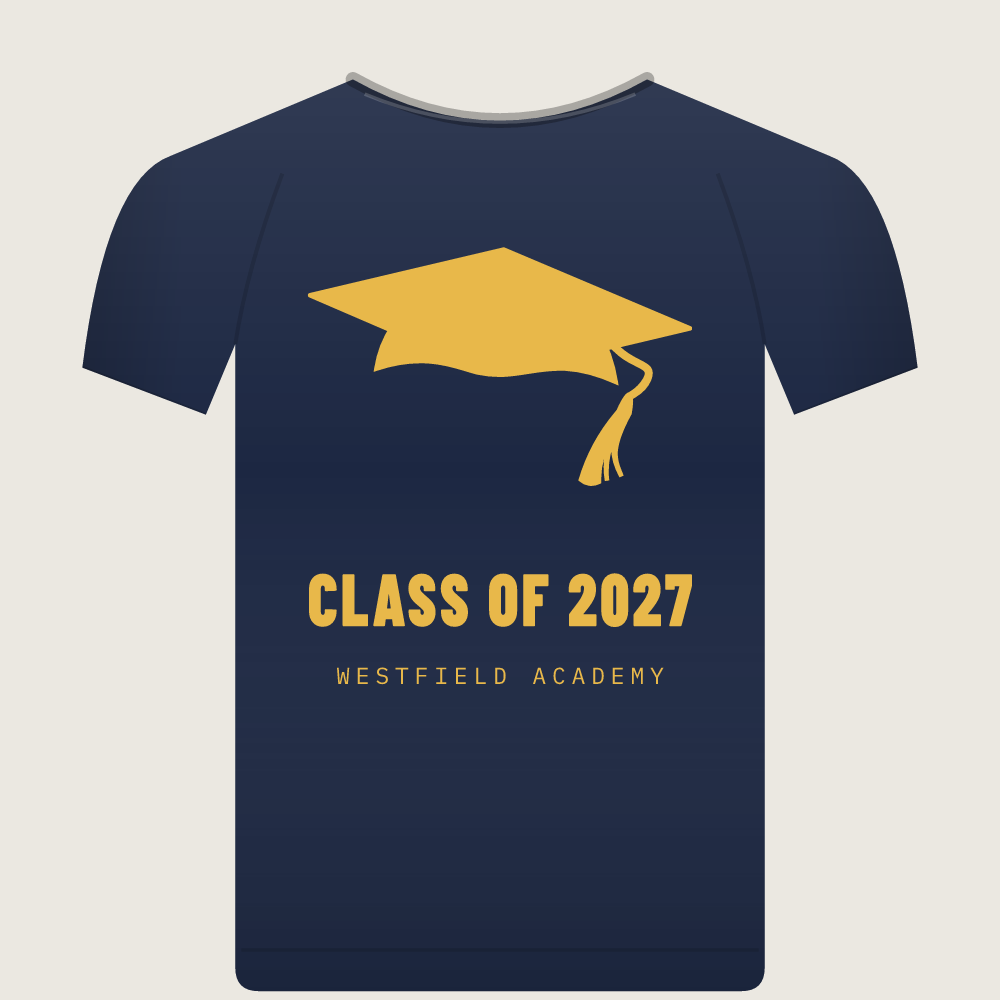 Grad Cap birthday and leavers t-shirt, front