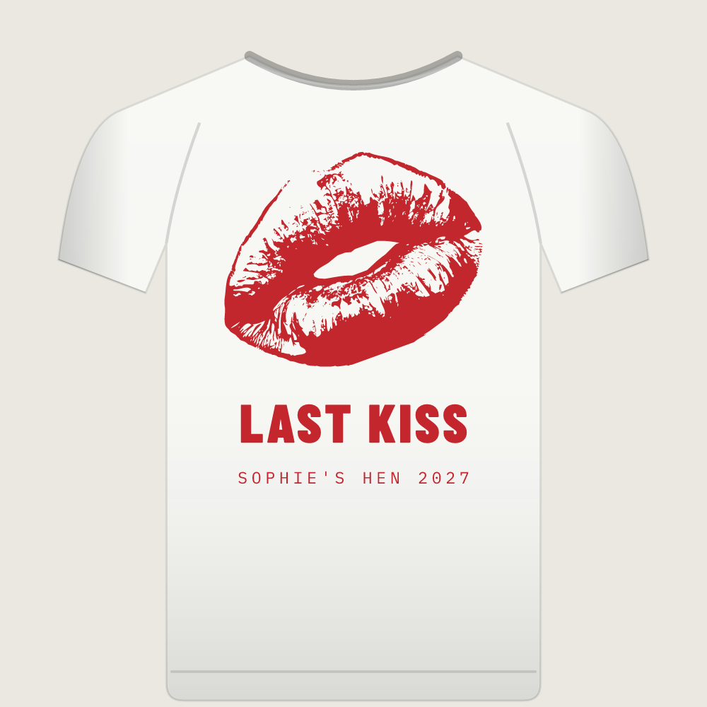 Lips hen do t-shirt, front