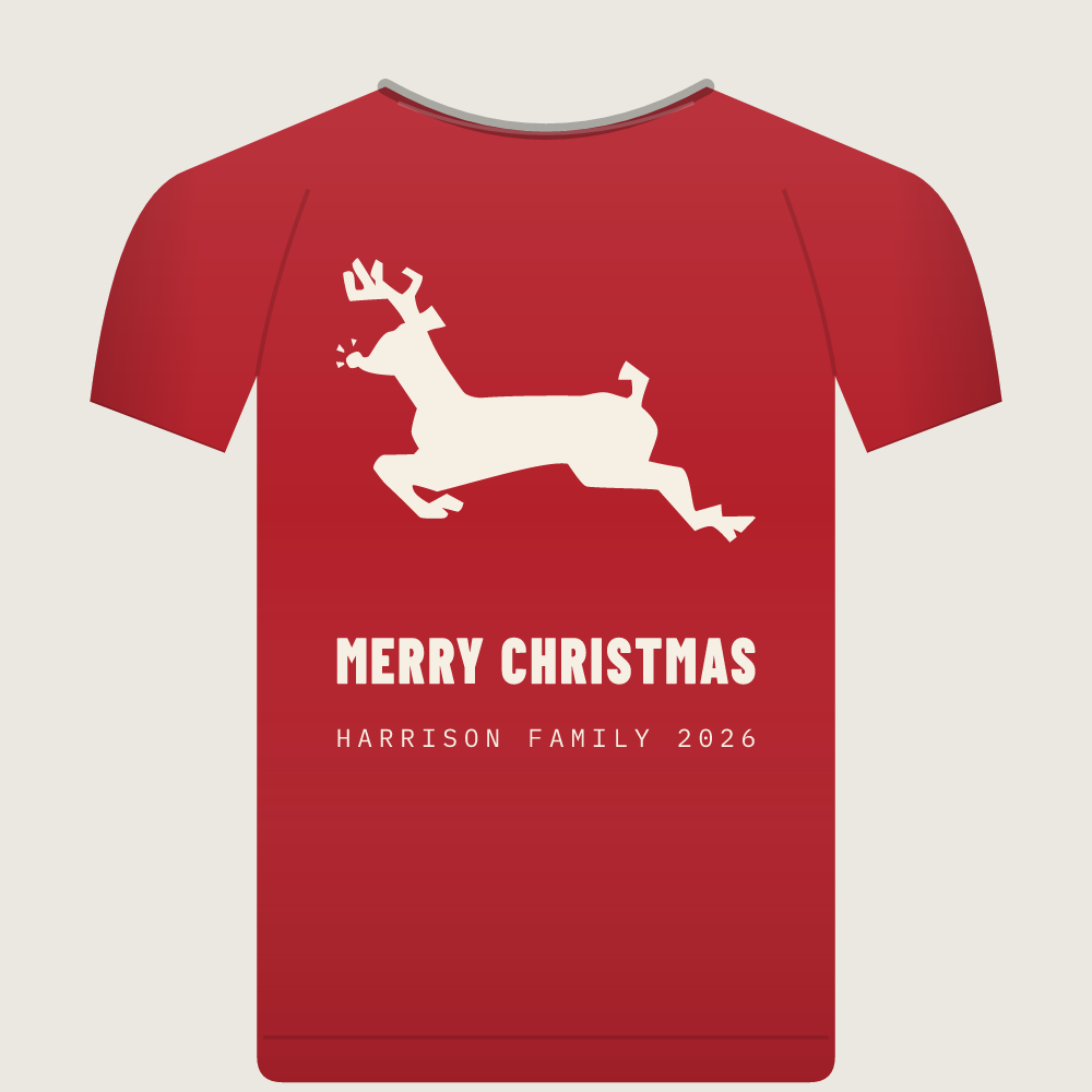 Reindeer Christmas t-shirt, front