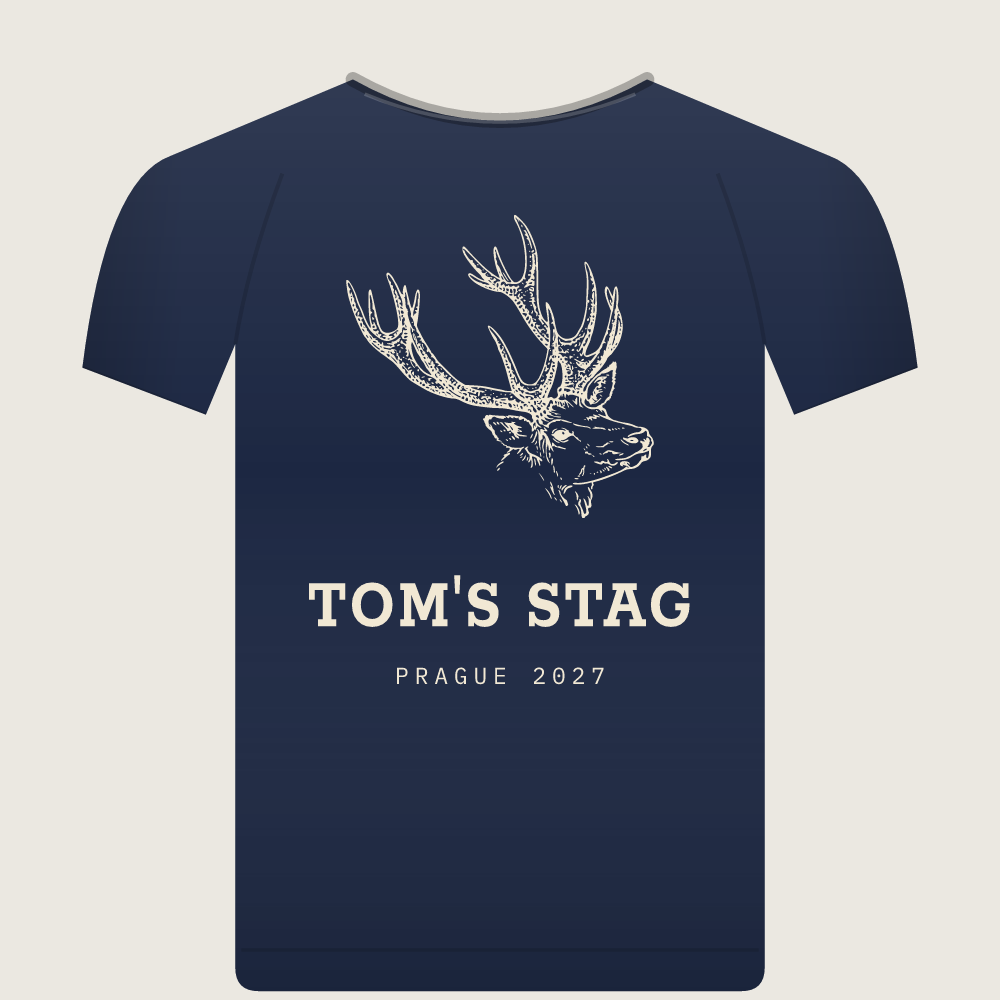Stag Head stag do t-shirt, front